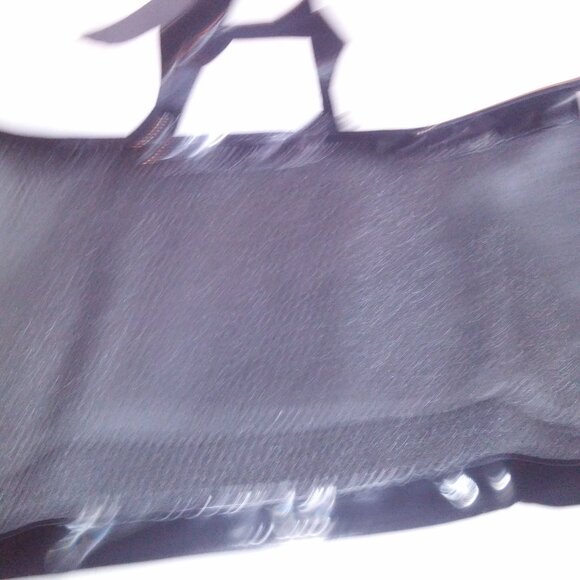 Victoria Secret Tote Bag Black Mesh Gym Bag Zip Closure Shoulder Bag 17x12 New - Picture 9 of 10